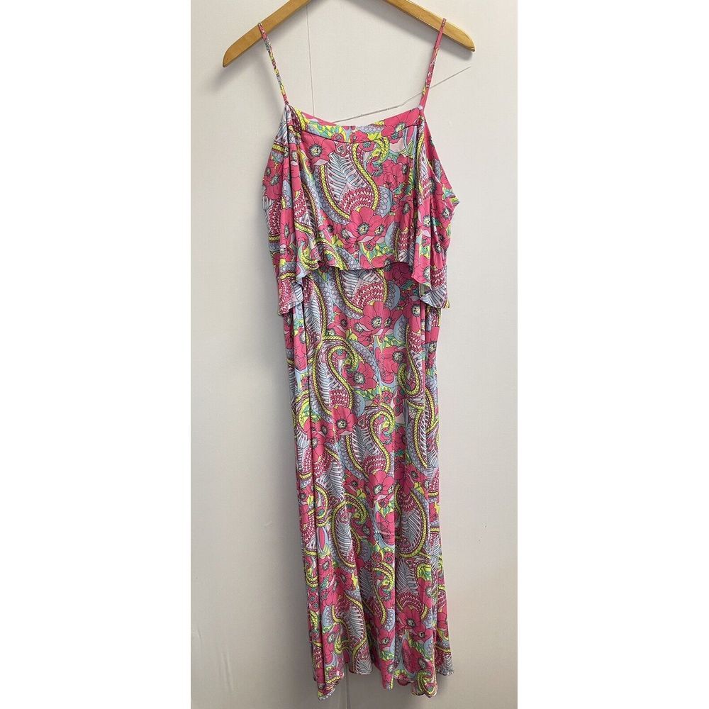 Scoop NYC Women's‎ XL Pink Paisley Tiered Maxi Dress